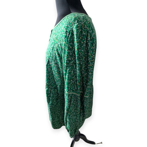 Max Studio Green Floral Peasant Bohemian Blouse Tunic Top Womens Size 1X NWT - Picture 5 of 16